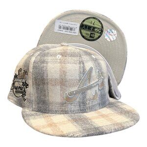 New Era Atlanta Braves Plaid Pack 59FIFTY Fitted Hat 30th Year Side Patch